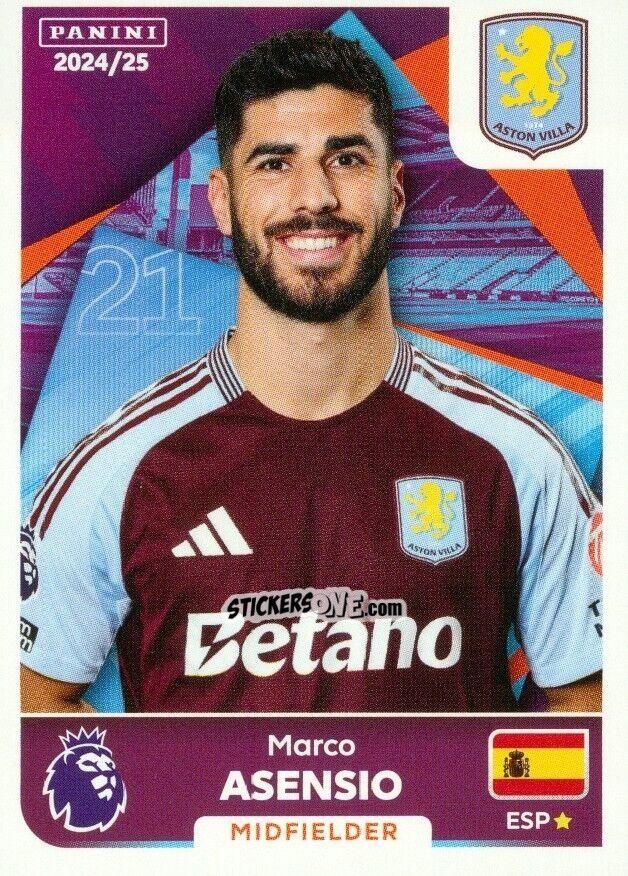 Sticker Marco Asensio - English Premier League 2024-2025
 n. U7 - Panini