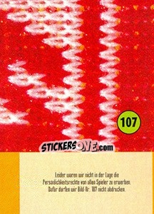 Sticker wurde nicht gedruckt - German Fussball Bundesliga 1998-1999 n. 107 - Panini