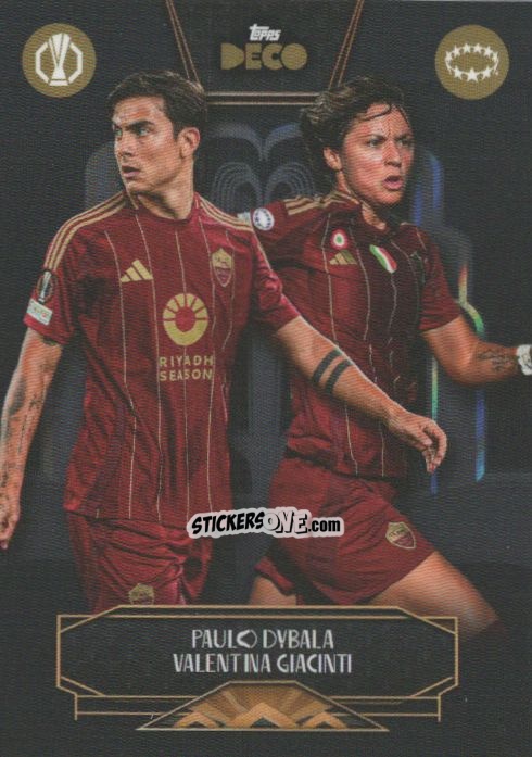 Cromo Paulo Dybala / Valentina Giacinti - DECO UEFA Club Competitions 2024-2025
 n. 122 - Topps