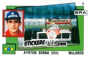 Sticker Ayrton Senna - Supersport 1988 n. 7 - Panini