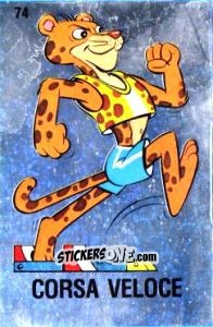 Sticker Corsa Veloce [cartoon cheetah - Supersport 1988 n. 74 - Panini