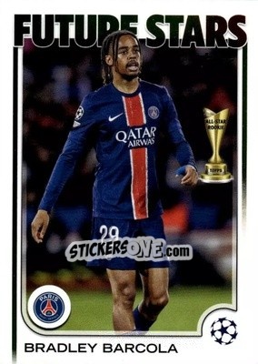 Sticker Bradley Barcola - UEFA Club Competitions 2024-2025
 n. 116 - Topps