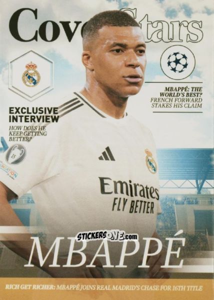 Sticker Kylian Mbappé - UEFA Club Competitions 2024-2025
 n. CS-2 - Topps