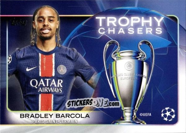 Sticker Bradley Barcola - UEFA Club Competitions 2024-2025
 n. RF-20 - Topps