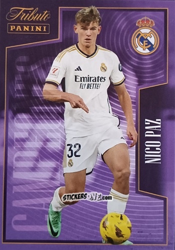 Cromo Nico Paz - Tribute Real Madrid Tricampeones 2023-2024
 n. 29 - Panini