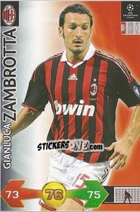 Sticker Gianluca Zambrotta - UEFA Champions League 2009-2010. Super Strikes n. 4 - Panini