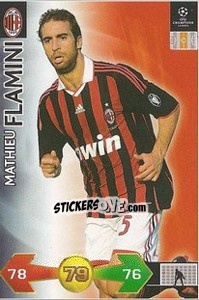 Sticker Mathieu Flamini - UEFA Champions League 2009-2010. Super Strikes n. 7 - Panini