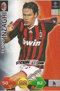 Sticker Filippo Inzaghi - UEFA Champions League 2009-2010. Super Strikes n. 11 - Panini