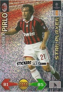 Sticker Andrea Pirlo - UEFA Champions League 2009-2010. Super Strikes n. 17 - Panini