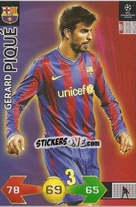 Sticker Pique Gerard - UEFA Champions League 2009-2010. Super Strikes n. 90 - Panini