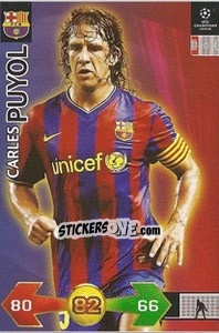Sticker Puyol Carles - UEFA Champions League 2009-2010. Super Strikes n. 91 - Panini