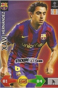 Sticker Hernandez Xavi - UEFA Champions League 2009-2010. Super Strikes n. 95 - Panini