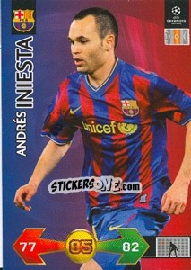 Sticker Iniesta Andres - UEFA Champions League 2009-2010. Super Strikes n. 96 - Panini
