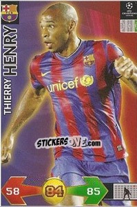 Sticker Henry Thierry - UEFA Champions League 2009-2010. Super Strikes n. 103 - Panini