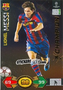 Sticker Messi Lionel - UEFA Champions League 2009-2010. Super Strikes n. 104 - Panini