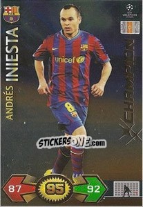 Sticker Iniesta Andres - UEFA Champions League 2009-2010. Super Strikes - Panini