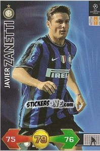 Sticker Zanetti Javier - UEFA Champions League 2009-2010. Super Strikes n. 148 - Panini