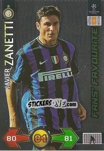 Sticker Zanetti Javier - UEFA Champions League 2009-2010. Super Strikes n. 157 - Panini