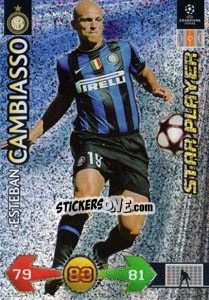 Figurina Cambiasso Esteban - UEFA Champions League 2009-2010. Super Strikes - Panini