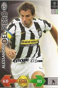 Sticker del Piero Alessandro - UEFA Champions League 2009-2010. Super Strikes n. 184 - Panini