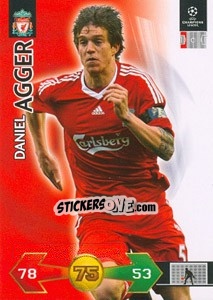 Sticker Daniel Agger - UEFA Champions League 2009-2010. Super Strikes n. 194 - Panini