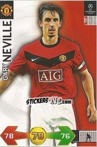 Sticker Neville Gary - UEFA Champions League 2009-2010. Super Strikes n. 214 - Panini