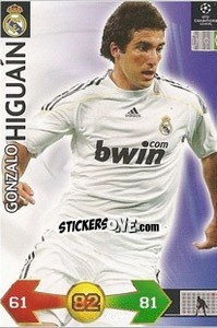Sticker Higuain Gonzalo - UEFA Champions League 2009-2010. Super Strikes - Panini