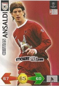 Sticker Cristian Ansaldi - UEFA Champions League 2009-2010. Super Strikes - Panini