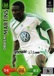 Sticker Obafemi Martins - UEFA Champions League 2009-2010. Super Strikes n. 344 - Panini