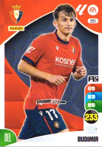 Sticker Budimir - LaLiga 2024-2025. Adrenalyn XL
 n. 251 - Panini