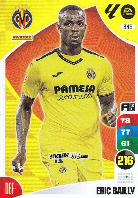 Cromo Eric Bailly - LaLiga 2024-2025. Adrenalyn XL
 n. 348 - Panini