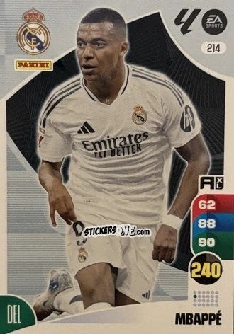 Sticker Mbappé - LaLiga 2024-2025. Adrenalyn XL
 n. 214 - Panini