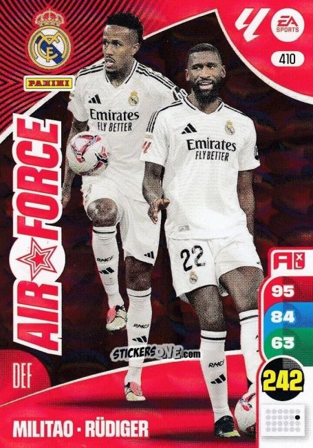 Sticker Militao / Rüdiger - LaLiga 2024-2025. Adrenalyn XL
 n. 410 - Panini