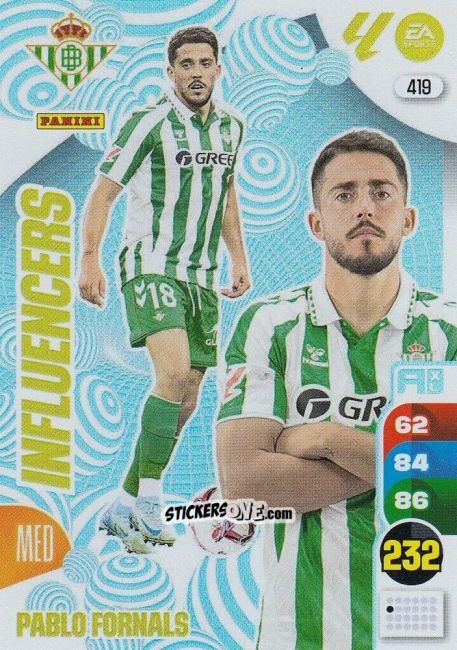 Sticker Pablo Fornals - LaLiga 2024-2025. Adrenalyn XL
 n. 419 - Panini