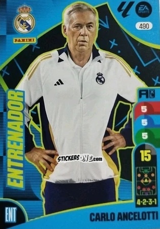 Sticker Carlo Ancelotti - LaLiga 2024-2025. Adrenalyn XL
 n. 490 - Panini