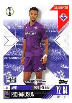 Cromo Amir Richardson - UEFA Champions League & Europa League 2024-2025. Match Attax Extra n. 41 - Topps