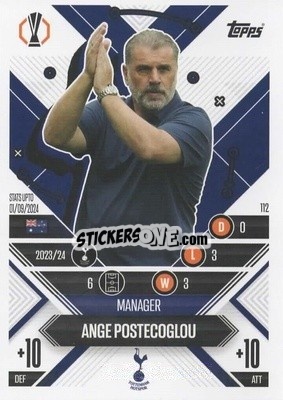 Sticker Ange Postecoglou - UEFA Champions League & Europa League 2024-2025. Match Attax Extra n. 112 - Topps
