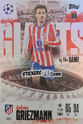 Sticker Antoine Griezmann - UEFA Champions League & Europa League 2024-2025. Match Attax Extra n. GIA3 - Topps