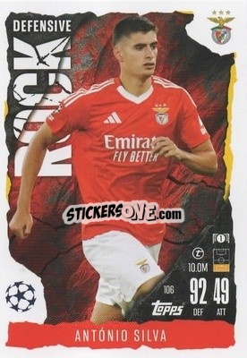 Sticker António Silva - UEFA Champions League & Europa League 2024-2025. Match Attax Extra n. 106 - Topps