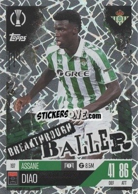 Sticker Assane Diao - UEFA Champions League & Europa League 2024-2025. Match Attax Extra n. 197 - Topps
