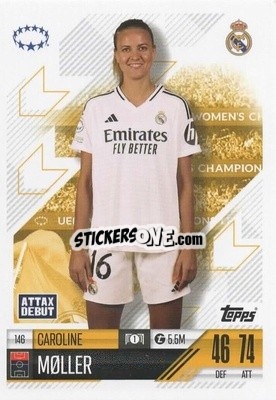 Cromo Caroline Møller - UEFA Champions League & Europa League 2024-2025. Match Attax Extra n. 146 - Topps