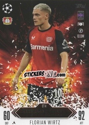 Sticker Florian Wirtz - UEFA Champions League & Europa League 2024-2025. Match Attax Extra n. ET4 - Topps