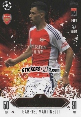 Cromo Gabriel Martinelli - UEFA Champions League & Europa League 2024-2025. Match Attax Extra n. ET1 - Topps