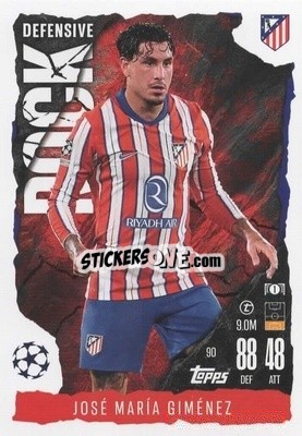 Sticker José María Giménez - UEFA Champions League & Europa League 2024-2025. Match Attax Extra n. 90 - Topps