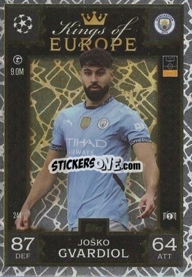 Sticker Joško Gvardiol - UEFA Champions League & Europa League 2024-2025. Match Attax Extra n. 244 - Topps