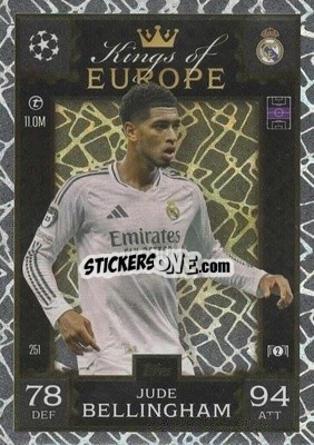 Sticker Jude Bellingham - UEFA Champions League & Europa League 2024-2025. Match Attax Extra n. 251 - Topps