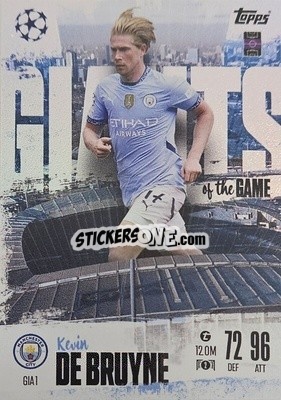 Sticker Kevin De Bruyne - UEFA Champions League & Europa League 2024-2025. Match Attax Extra n. GIA1 - Topps