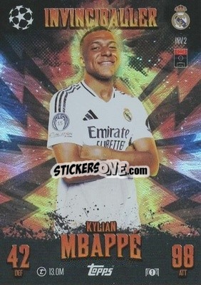 Sticker Kylian Mbappé - UEFA Champions League & Europa League 2024-2025. Match Attax Extra n. INV2 - Topps