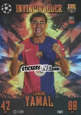 Sticker Lamine Yamal - UEFA Champions League & Europa League 2024-2025. Match Attax Extra n. INV3 - Topps
