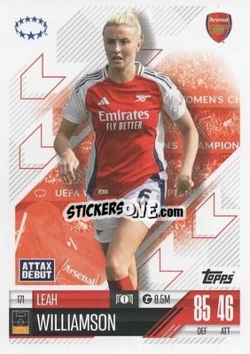 Sticker Leah Williamson - UEFA Champions League & Europa League 2024-2025. Match Attax Extra n. 171 - Topps